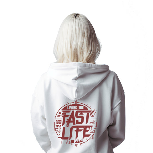Living The Fast Life Hoodie for bikers by ride code