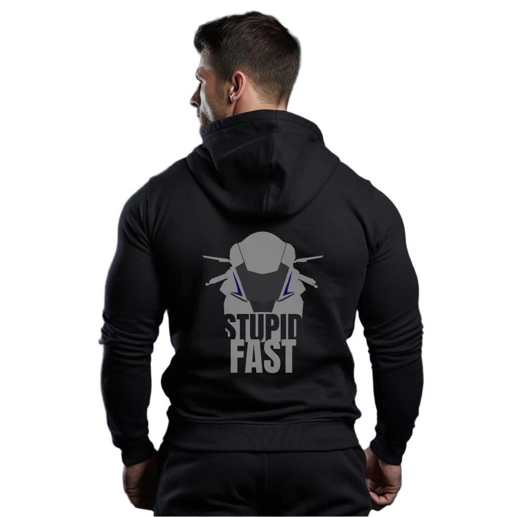 Yamaha R STUPID FAST Zwart Hoodie