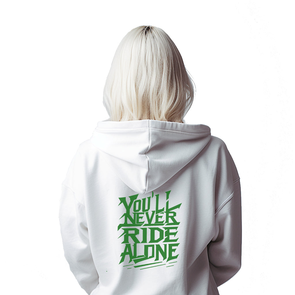 You'll Never Ride Alone Hoodie for bikers by ride code