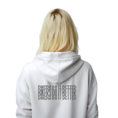 Bikers Do It Better Weißer Kapuzenpullover