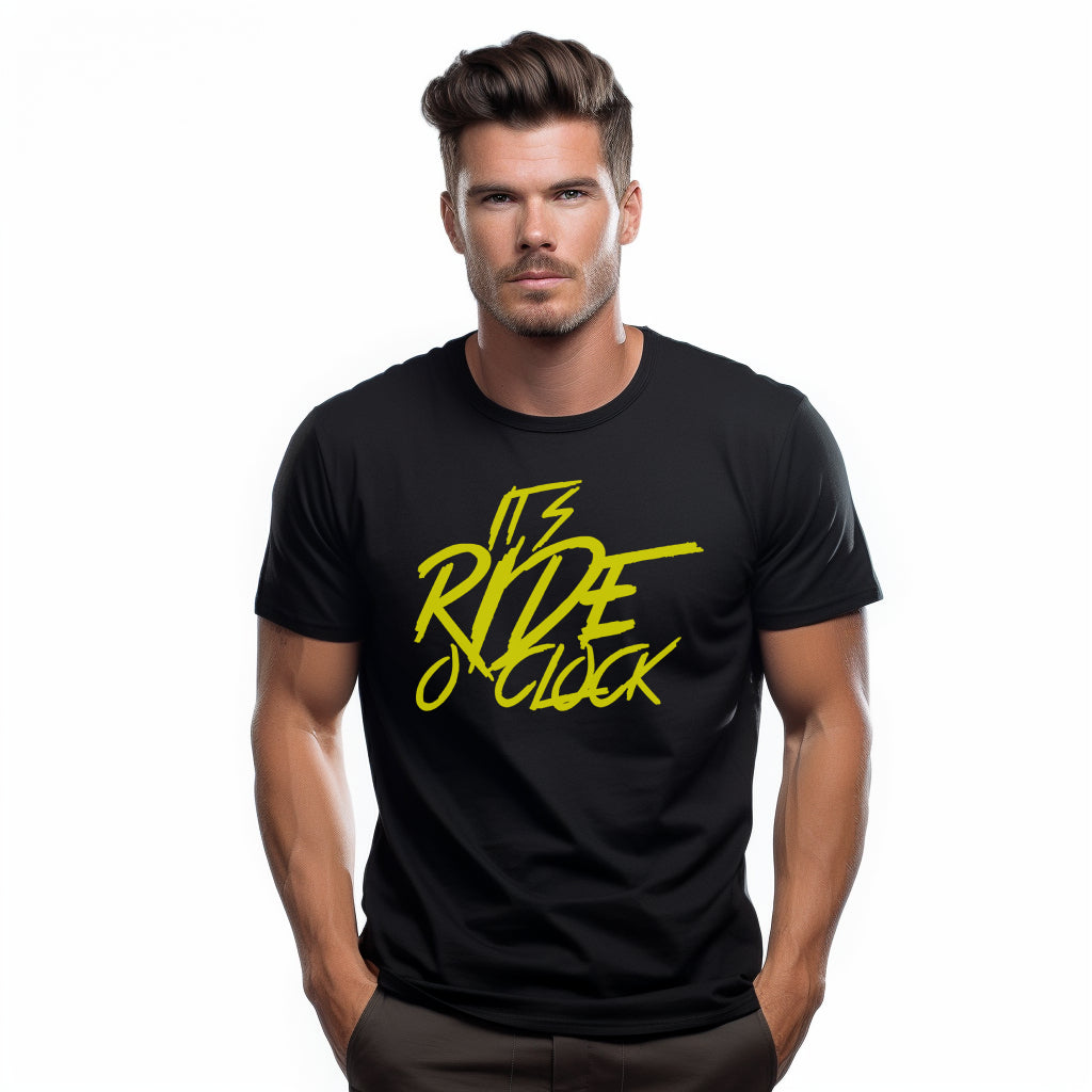 Es ist Ride o' Clock Schwarzes T-Shirt