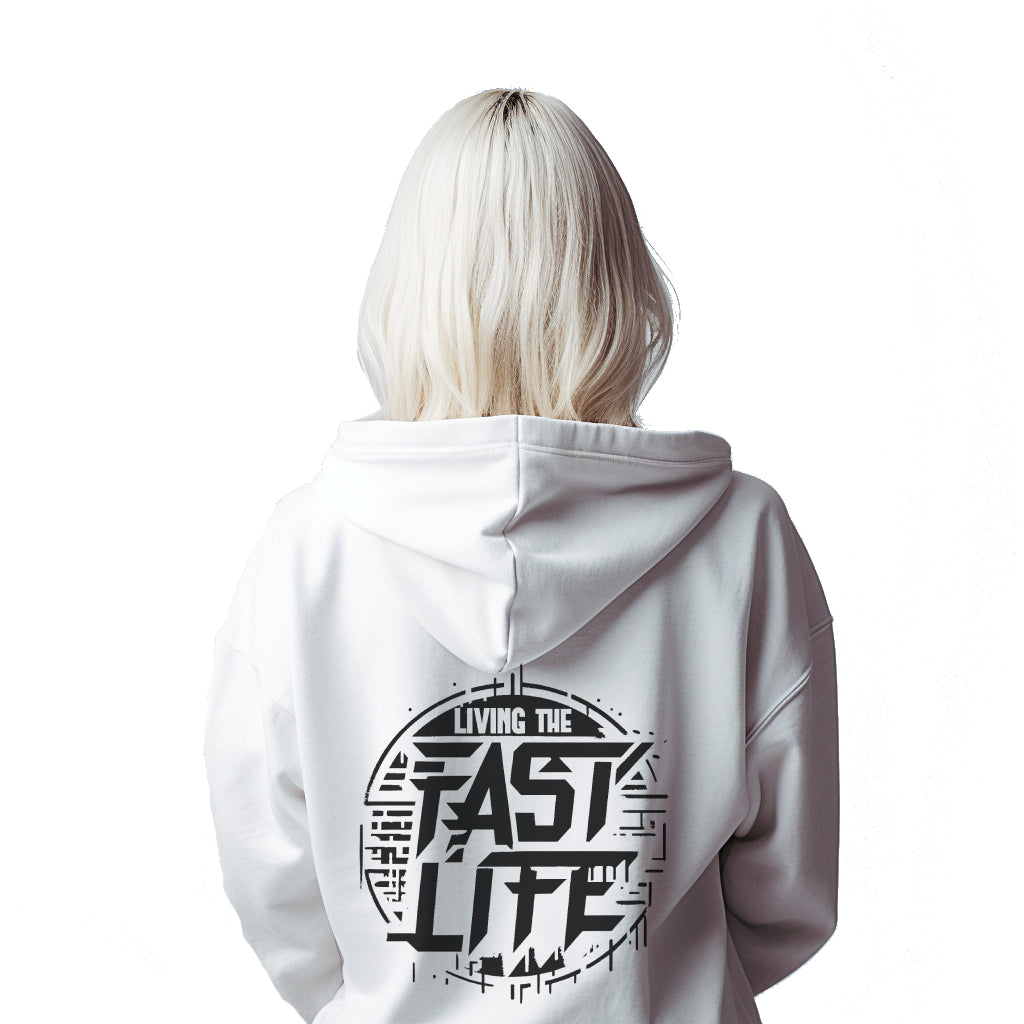 Living The Fast Life White Hoodie