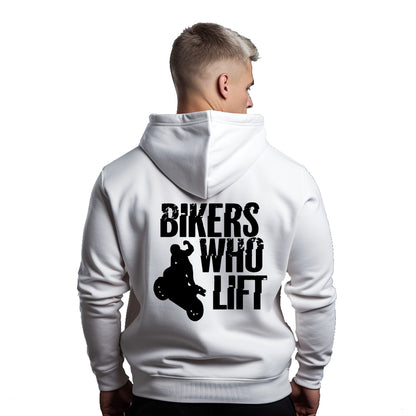 Bikers Who Lift Weißer Kapuzenpullover