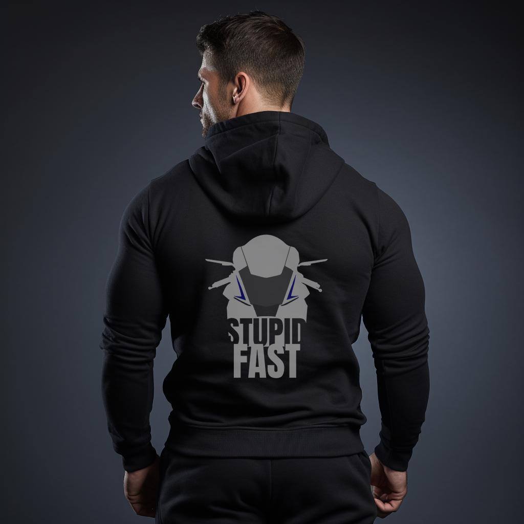 Yamaha R STUPID FAST Black Hoodie