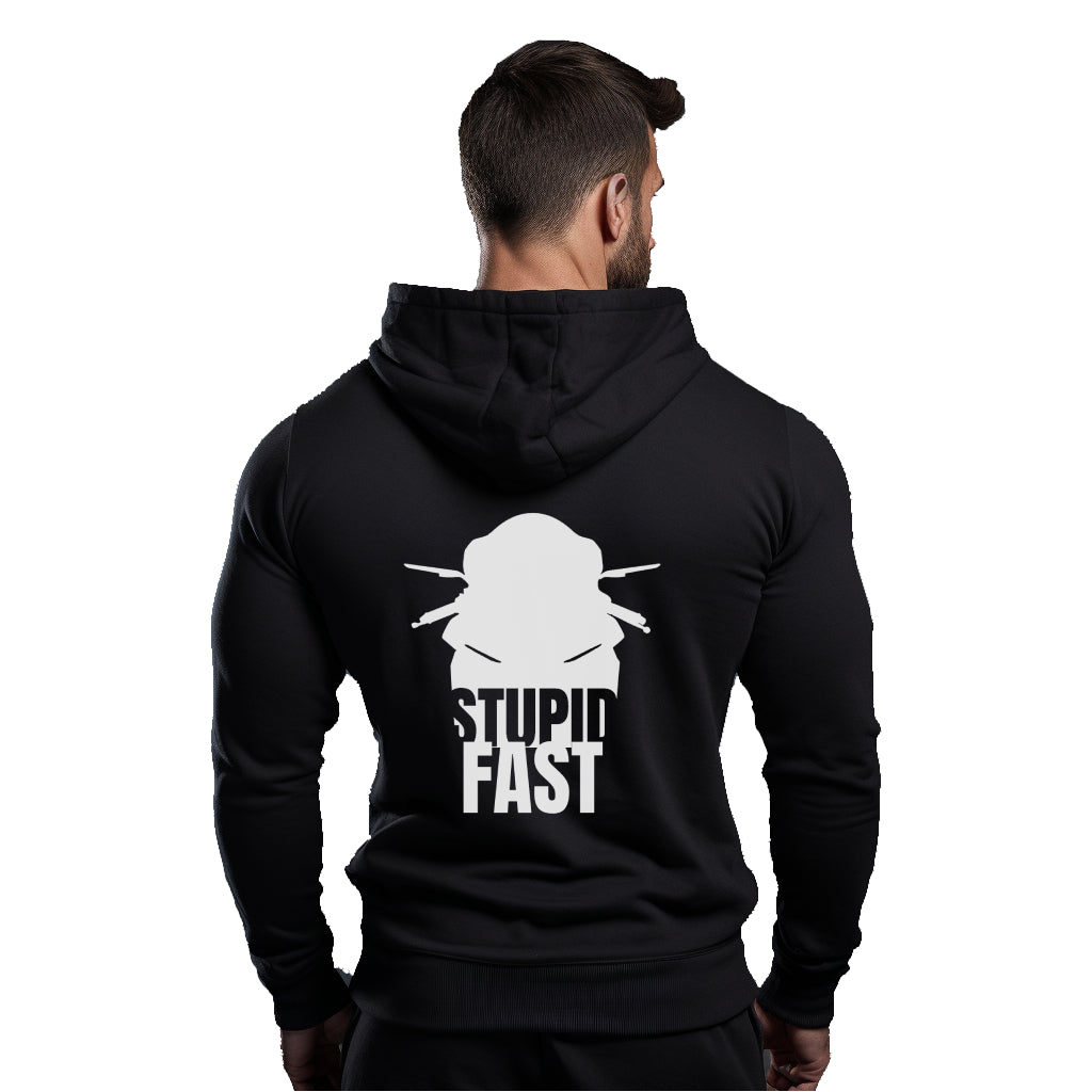 Yamaha R STUPID FAST Schwarzer Kapuzenpullover