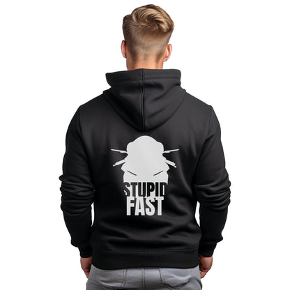 Yamaha R STUPID FAST Schwarzer Kapuzenpullover