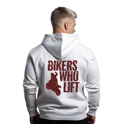 Bikers Who Lift Weißer Kapuzenpullover