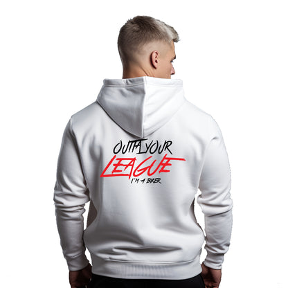 Outta Your League Weißer Kapuzenpullover