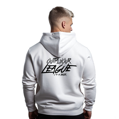 Outta Your League Weißer Kapuzenpullover