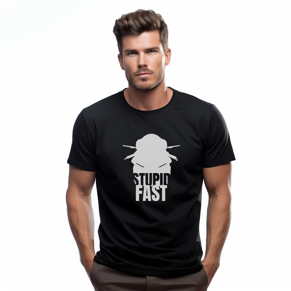 Yamaha R STUPID FAST Black Tshirt