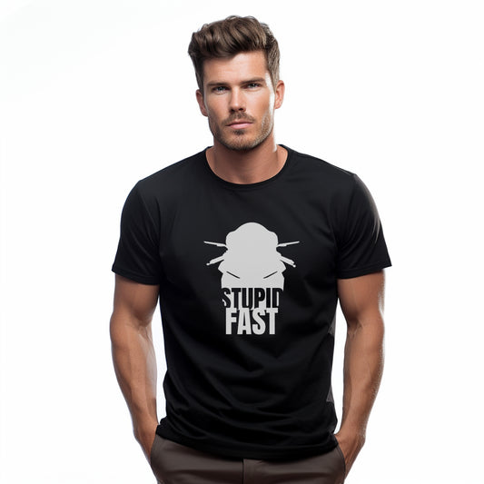 Yamaha R STUPID FAST Zwart Tshirt