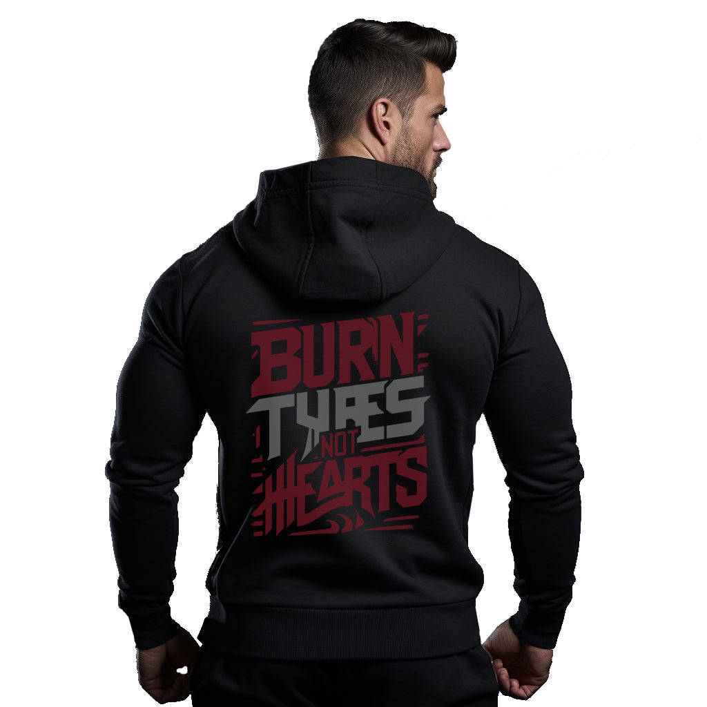 Burn Tyres Not Hearts Black Hoodie