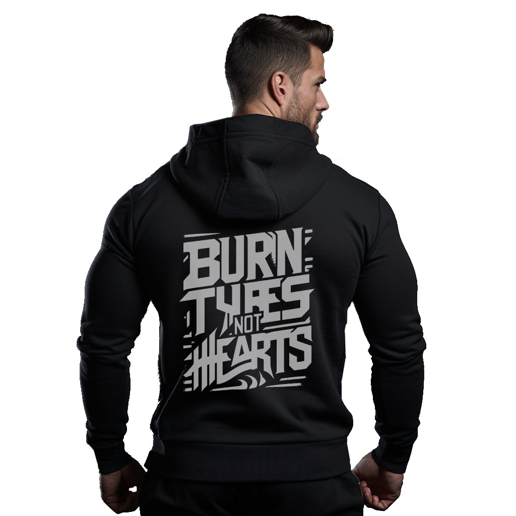 Burn Tyres Not Hearts Black Hoodie