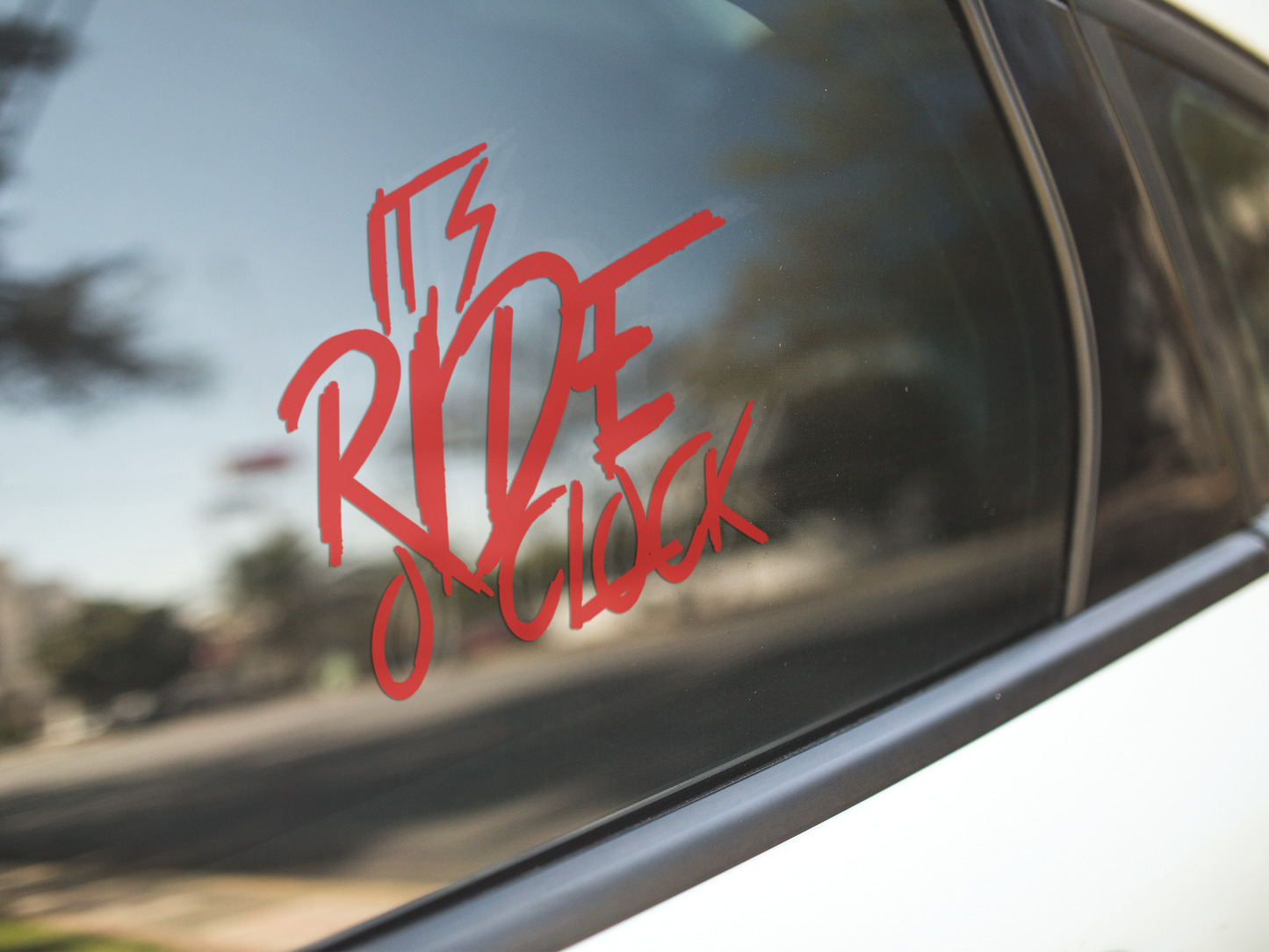 It's Ride o'Clock Decal Red by RIDE CODE