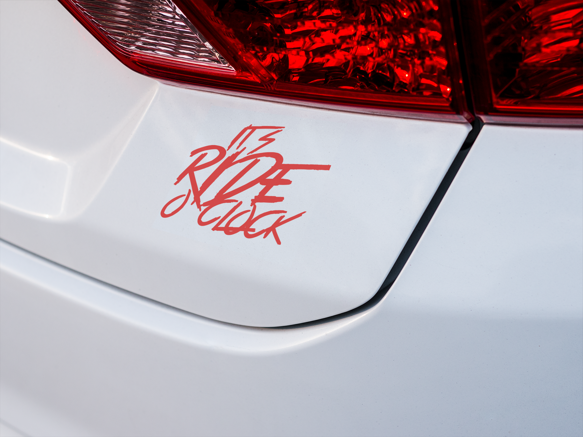 It's Ride o'Clock Decal Red by RIDE CODE